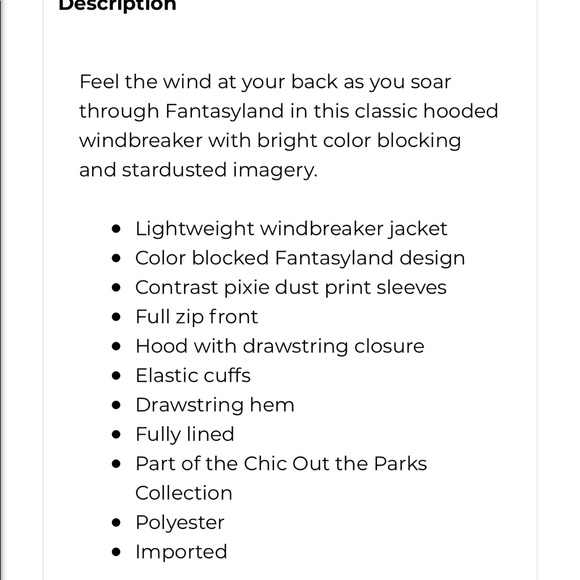 Disney Fantasyland Hooded Windbreaker Jacket - Picture 3 of 4